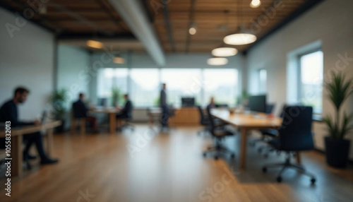 motion blur background of modern office interior design contemporary workspace for creative business defocus long exposure shake jerk
