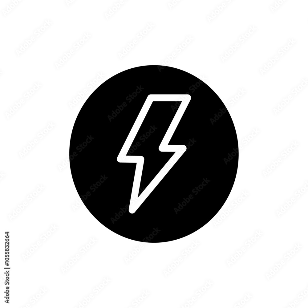 Thunder bolt icon logo sign set vector outline Thunder bolt icon logo sign set vector outline
