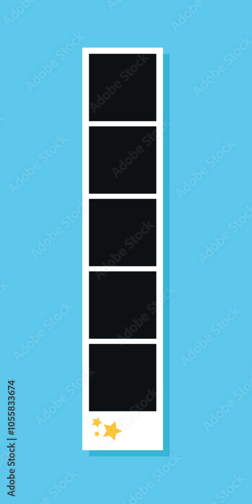 Photo booth picture frame decorated with stars. Vector illustration