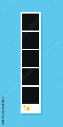 Photo booth picture frame decorated with stars. Vector illustration