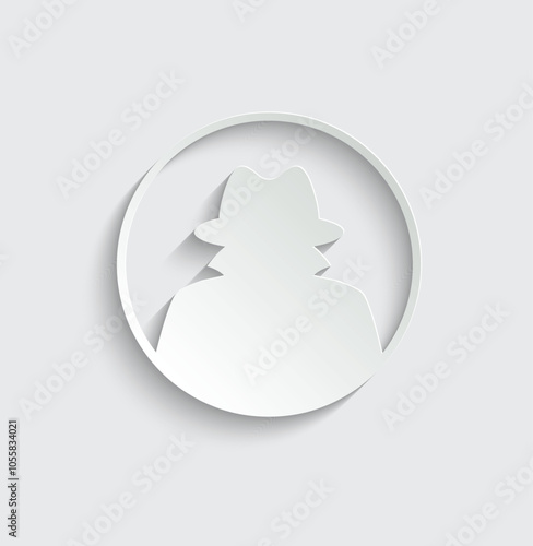 anonymous incognito icon. hacker icon on laptop. man with a hat
