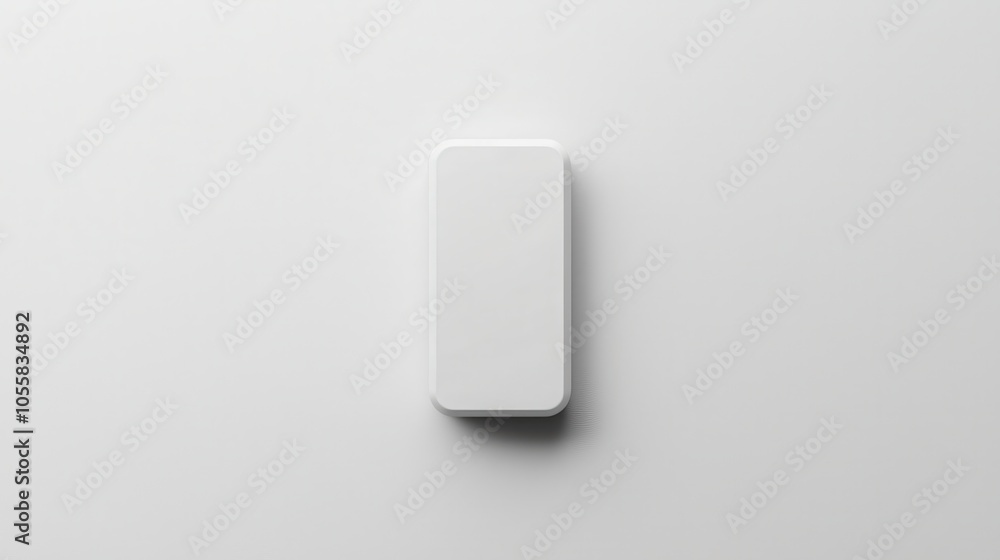 This top view showcases a white candy stick on a vibrant blue background, emphasizing minimalist design. The foil packaging is simple, with no graphics, and the stick's lifted corner adds a 3D effect, This top view showcases a white candy stick on a vibrant blue background, emphasizing minimalist design. The foil packaging is simple, with no graphics, and the stick's lifted corner adds a 3D effect,