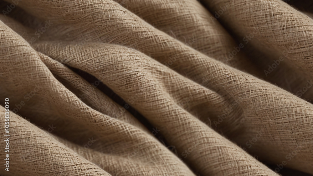 Fototapeta premium White linen canvas crumpled natural cotton fabric. Organic Eco textiles White Fabric linen texture