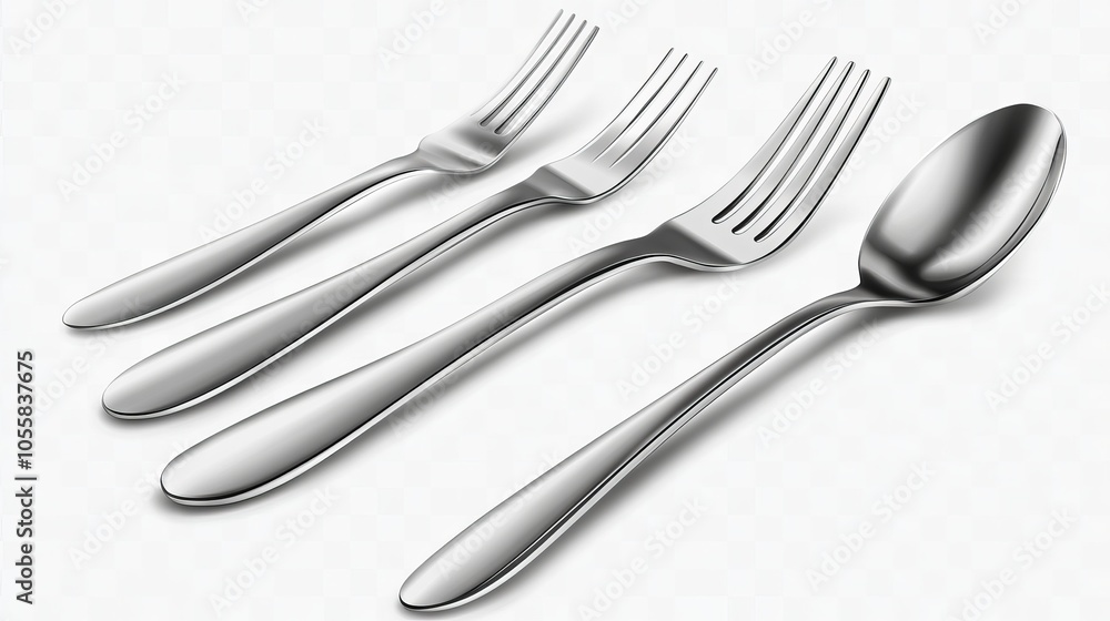 Cutlery set stainless steel fork dessert salad knife spoon kitchen utensils table setting home cafe restaurant object isolated Cutlery set stainless steel fork dessert salad knife spoon kitchen utensils table setting home cafe restaurant object isolated