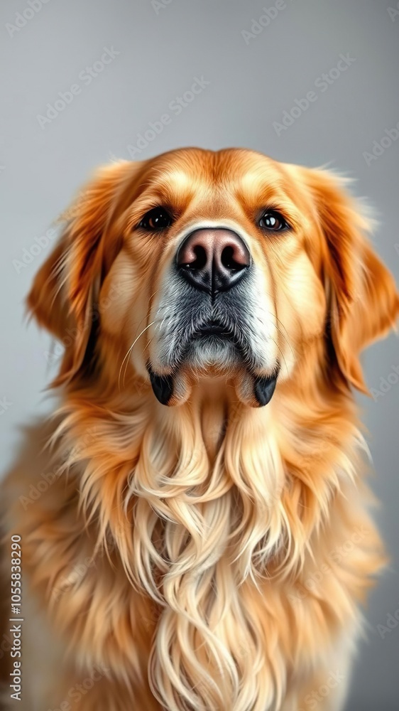 close-up portrait of a stunning golden retriever, detail, golden close-up portrait of a stunning golden retriever, detail, golden