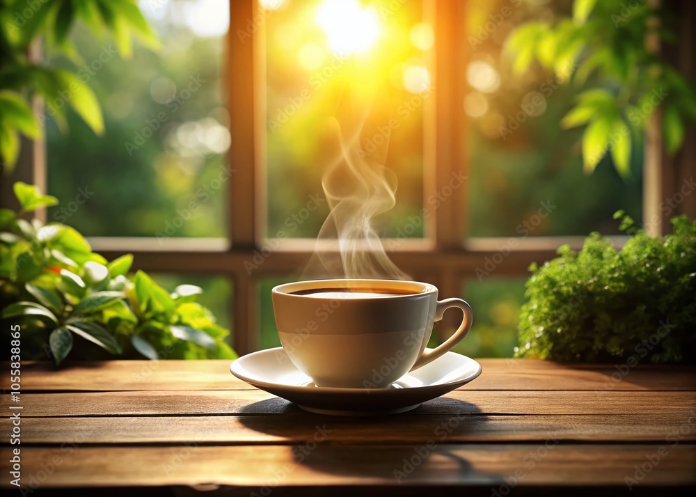 Good Morning Coffee Illustration with Long Exposure Effects for a Cozy Atmosphere Good Morning Coffee Illustration with Long Exposure Effects for a Cozy Atmosphere