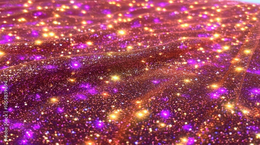 Shimmering purple fabric with sparkling glitter highlights Shimmering purple fabric with sparkling glitter highlights