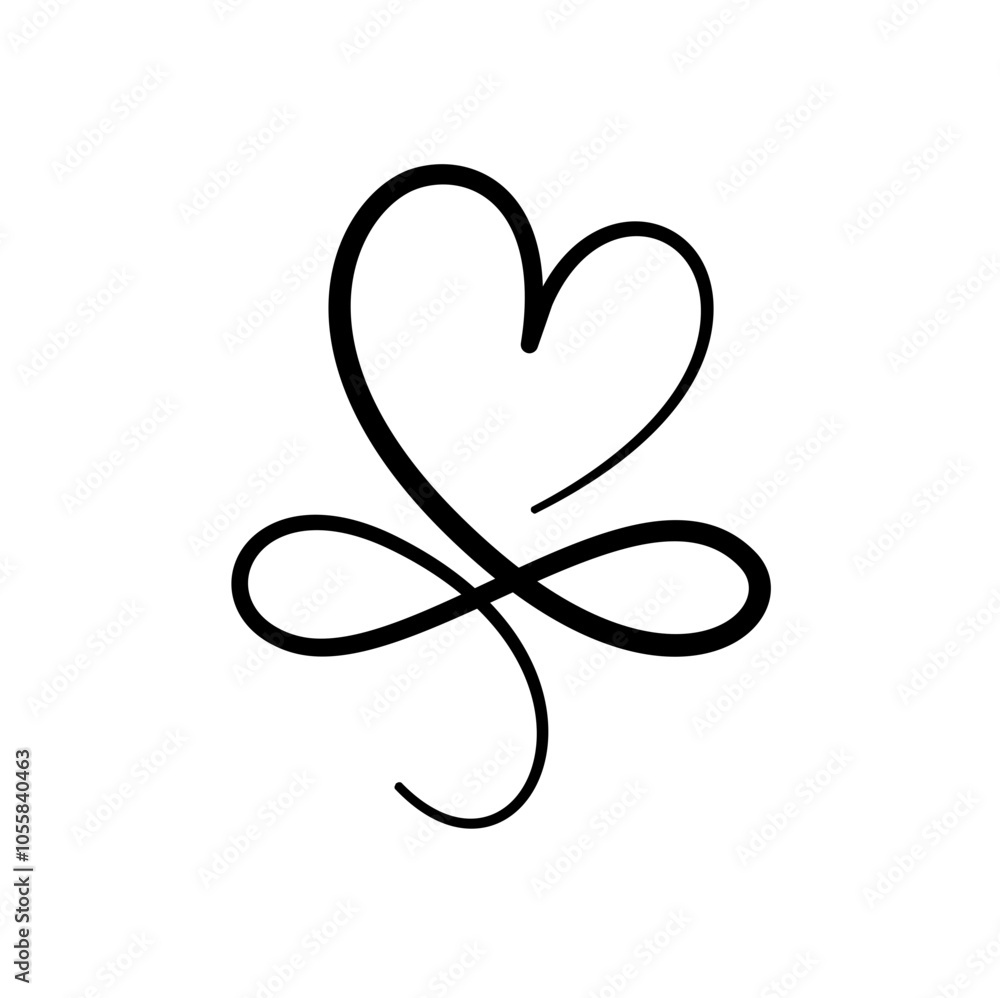 flourish calligraphy heart. Illustration vector hand drawn flourish calligraphy heart. Illustration vector hand drawn