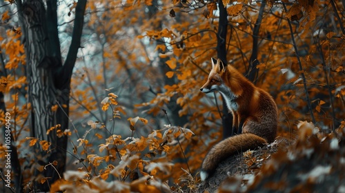 Highresolution autumn forest fox photography with vibrant colors photo