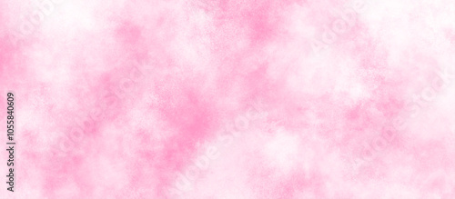 Beautiful and smooth soft blurred pink texture, Acrylic shinny pink flowing ink grunge texture, white clouds on pink soft watercolor paper texture, Soft pink clouds texture with white tiny clouds.