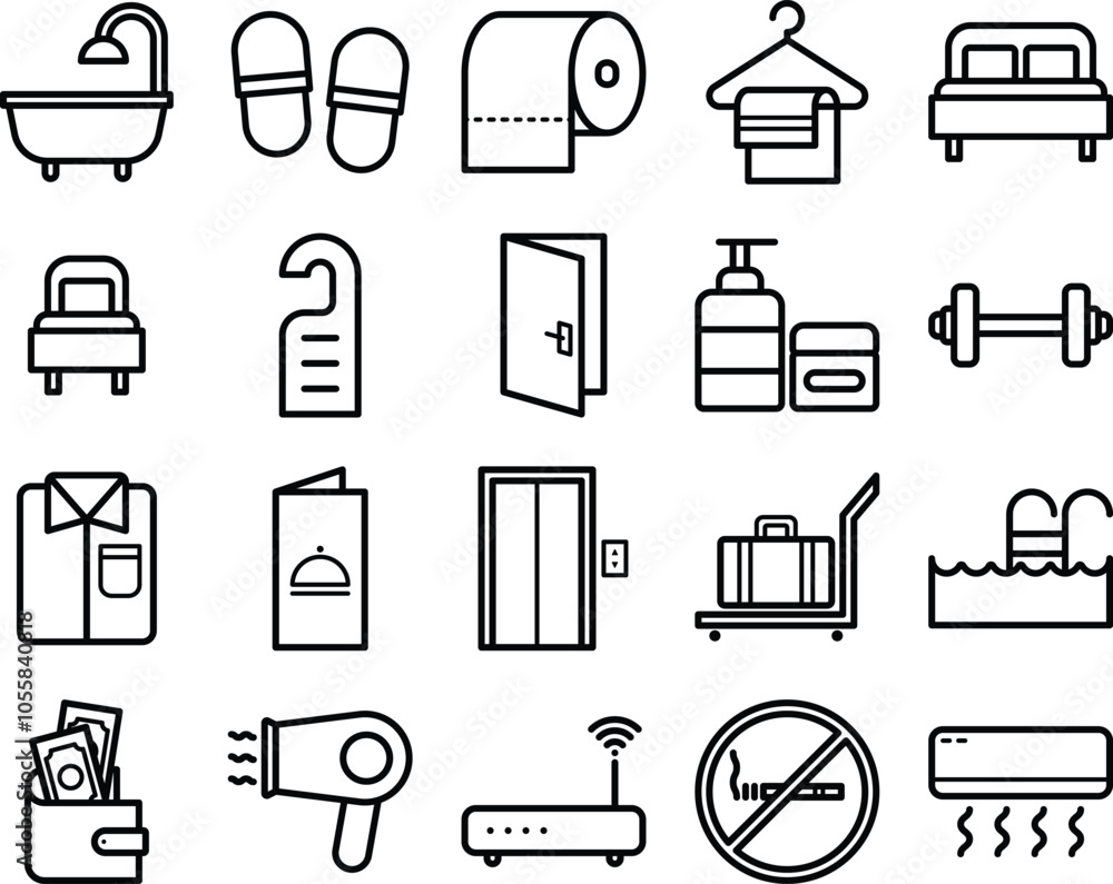 Fototapeta premium Hotel Icon Set