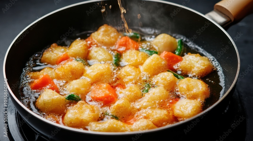 Crispy Golden Tempura Vegetable in Hot Oil Crispy Golden Tempura Vegetable in Hot Oil