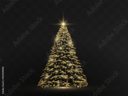 Set of shiny dust light Christmas tree. Color white, blue, green, gold, red.