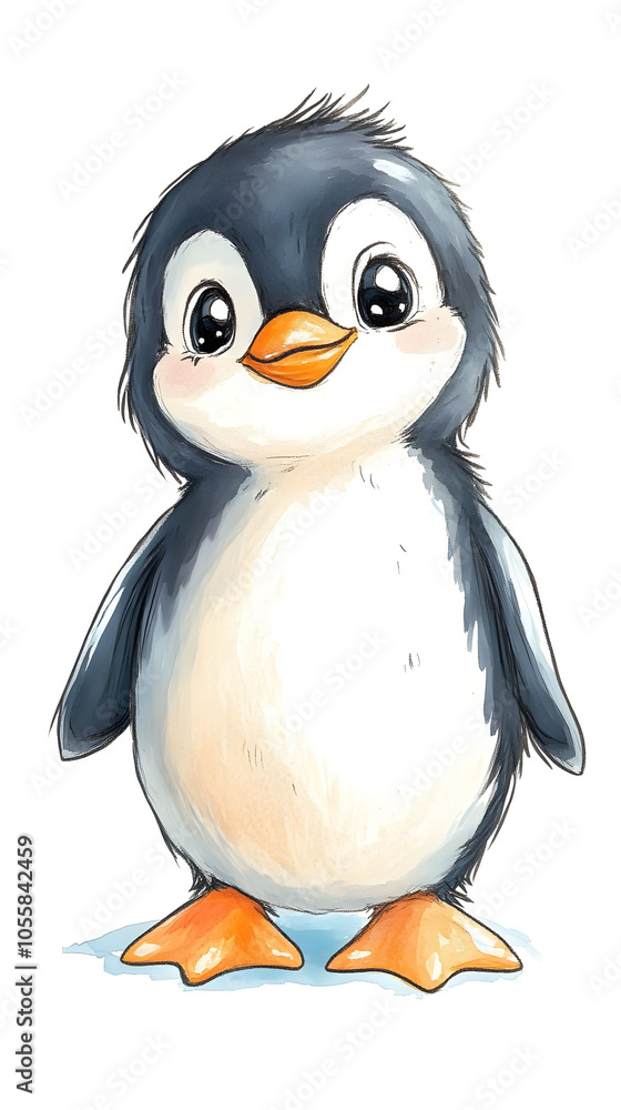 Obraz premium Cute cartoon penguin