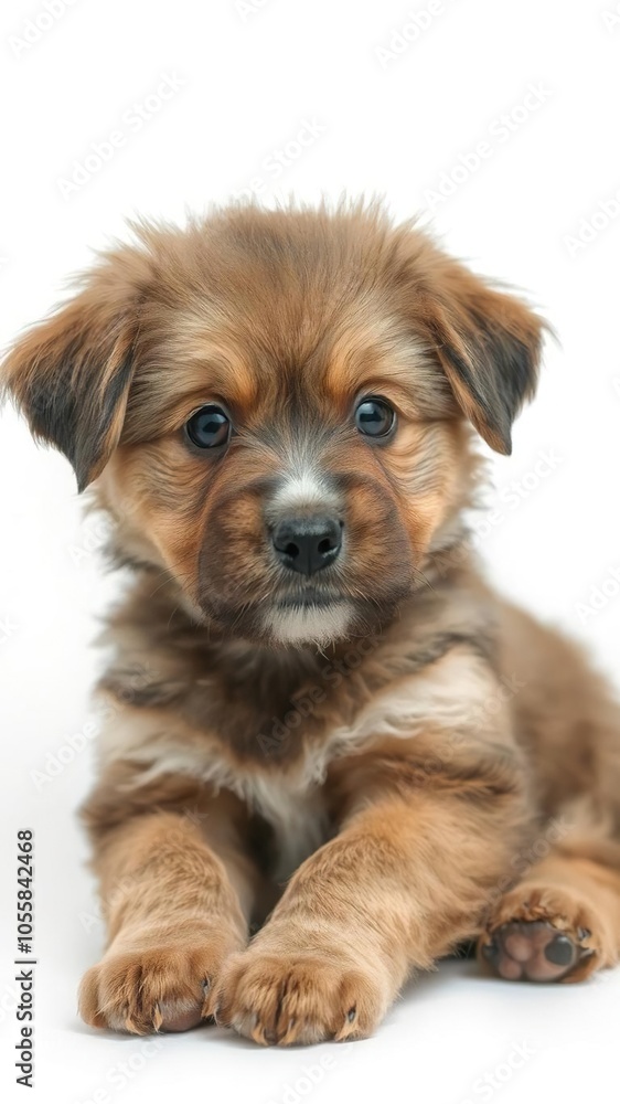 Portrait of an adorable mixed breed puppy with fluffy fur and big round eyes, sitting gracefully, adorable, puppy Portrait of an adorable mixed breed puppy with fluffy fur and big round eyes, sitting gracefully, adorable, puppy