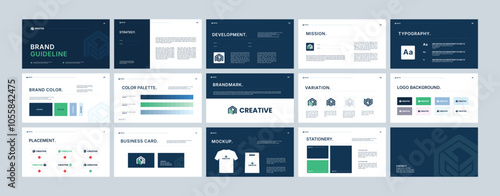 Complete Brand Identity Guidelines Template, Professional Logo Presentation, Modern Brand Guidelines Template
