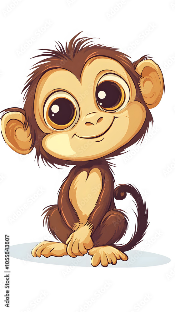 Obraz premium Cute cartoon monkey