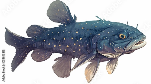 A Detailed Illustration of a Latimeria Chalumnae Fish photo