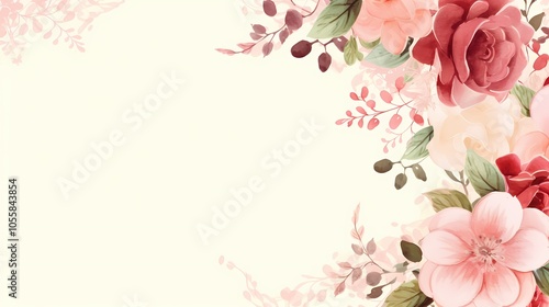 Delicate floral corner design with white and yellow blossoms.