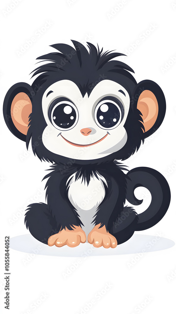 Fototapeta premium Cute cartoon monkey