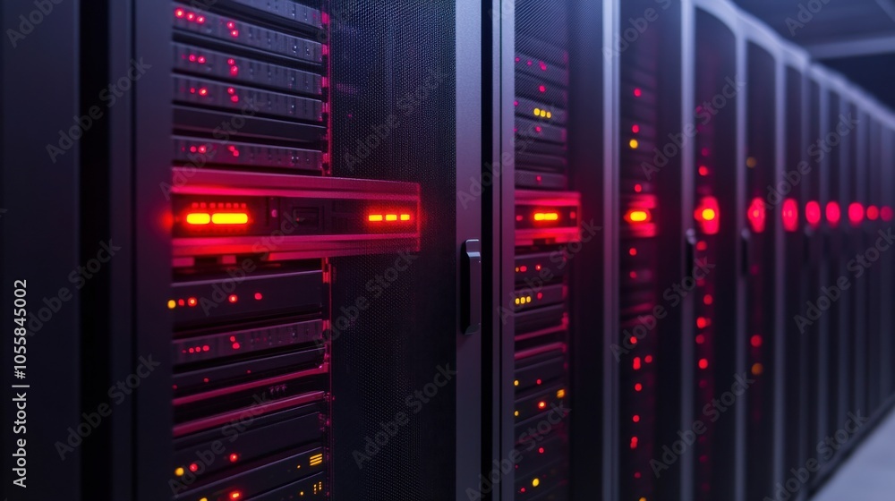 Modern Compact Server Room Side View Modern Compact Server Room Side View