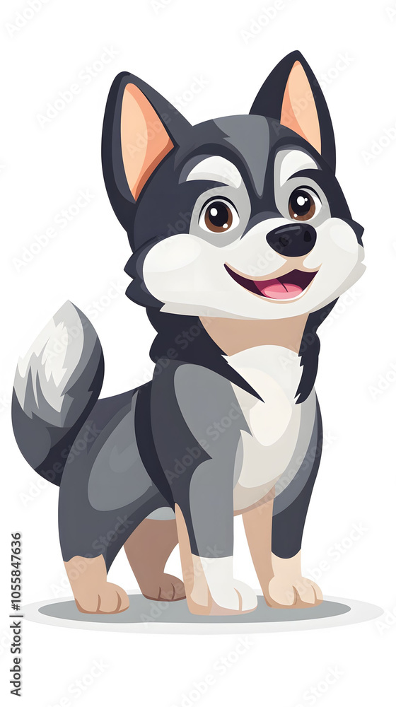 Happy cartoon dog