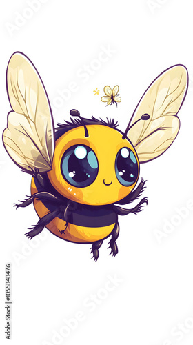 Cheerful cartoon bee