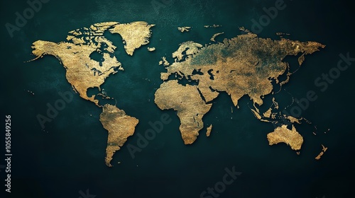 World Map on Isolated Background. Blank photo