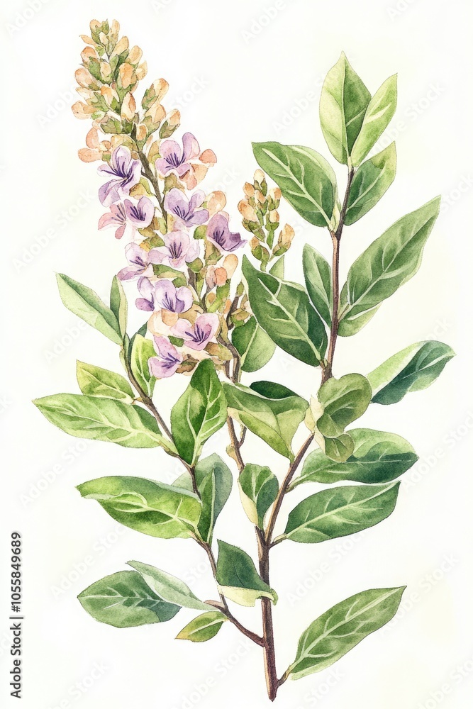 Watercolor Illustration of Boswellia Carterii with Aromatic Resin and Flowers for Aromatherapy and Herbal Medicine Watercolor Illustration of Boswellia Carterii with Aromatic Resin and Flowers for Aromatherapy and Herbal Medicine