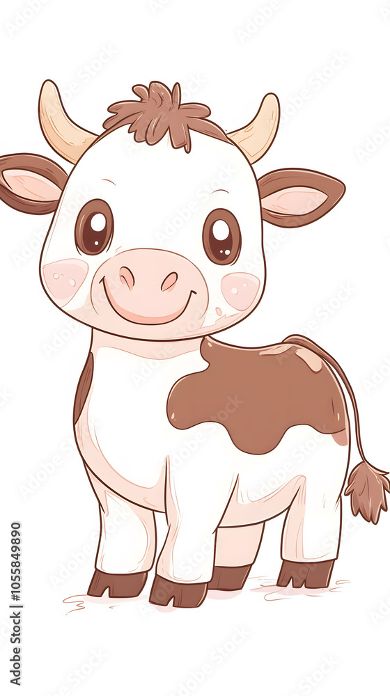 Fototapeta premium Happy cartoon cow