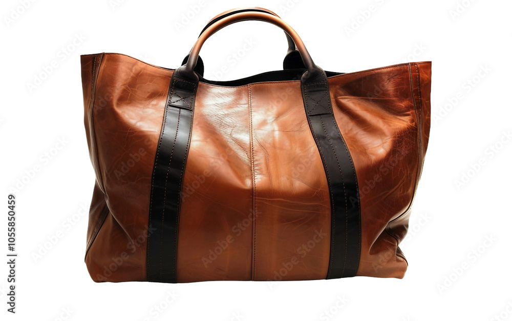 Classic Casual Leather Tote on white background Classic Casual Leather Tote on white background