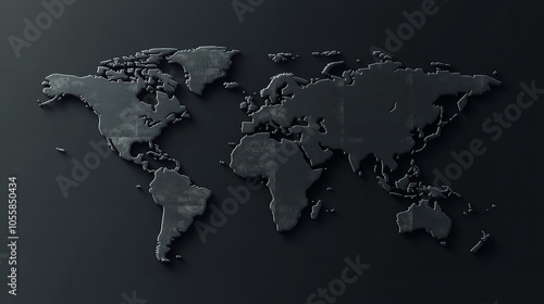 World Map on Isolated Background. Blank