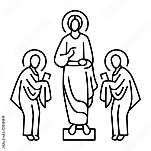  the Feast of the Transfiguration black line icon. Christian holiday