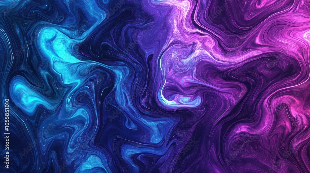 A neon purple and blue background with swirling patterns A neon purple and blue background with swirling patterns