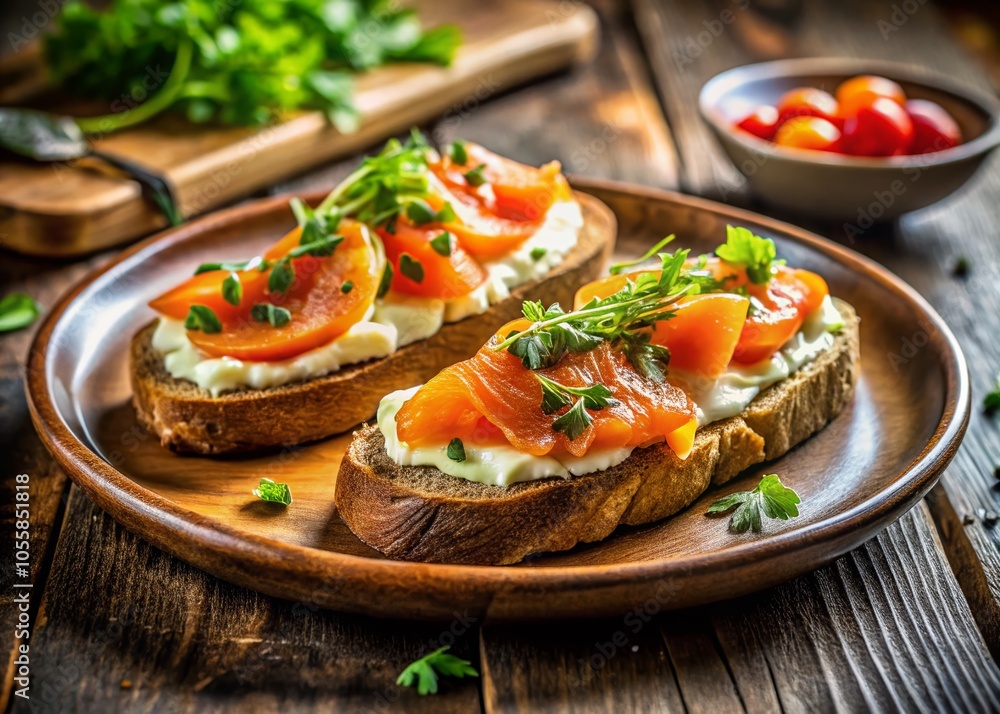 Healthy Smoked Salmon Toast on Sourdough with Cheese - Mediterranean Diet Delight Healthy Smoked Salmon Toast on Sourdough with Cheese - Mediterranean Diet Delight