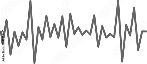 Gray heartbeat line pulses on a white background, symbolizing life and health. Perfect for medical concepts, it represents technology and well being
