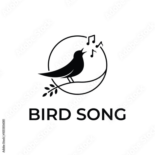 bird sing song logo design concept idea
