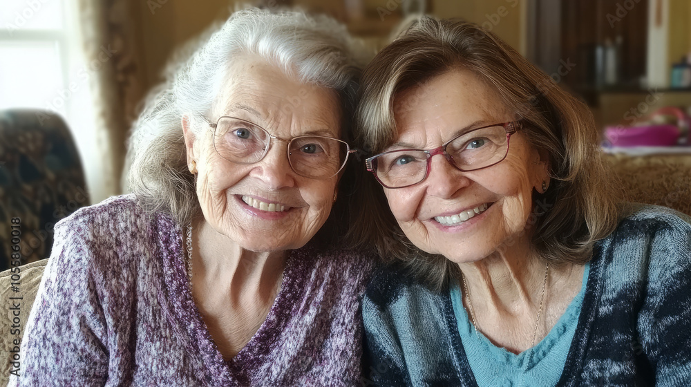 A cheerful temporary caregiver spending time with an elderly person in their home, providing comfort and support while regular caregivers take a break A cheerful temporary caregiver spending time with an elderly person in their home, providing comfort and support while regular caregivers take a break