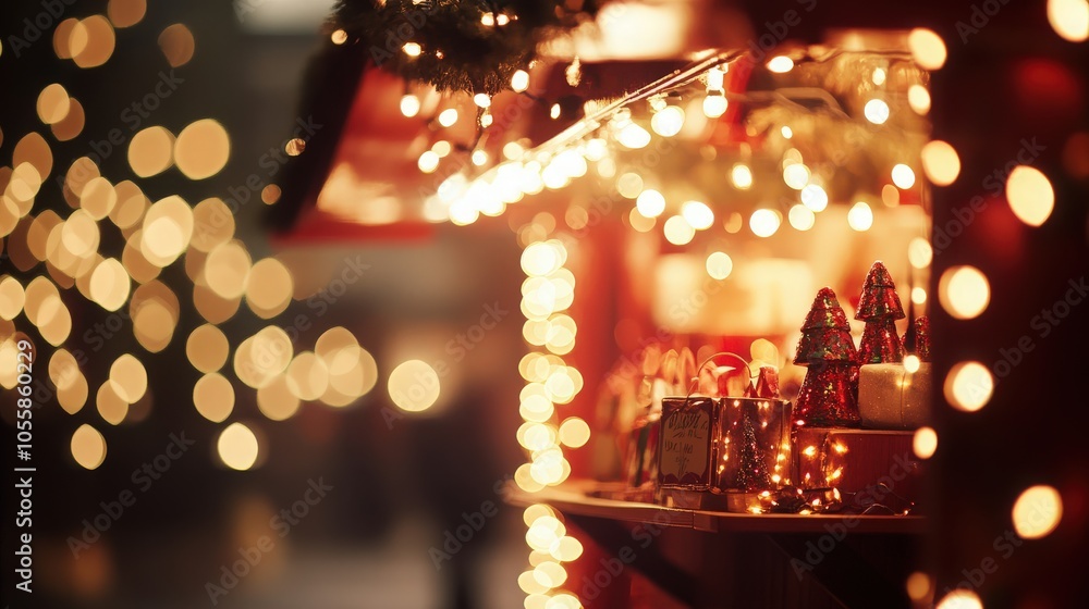 Christmas-themed with bokeh effect in the background Christmas-themed with bokeh effect in the background