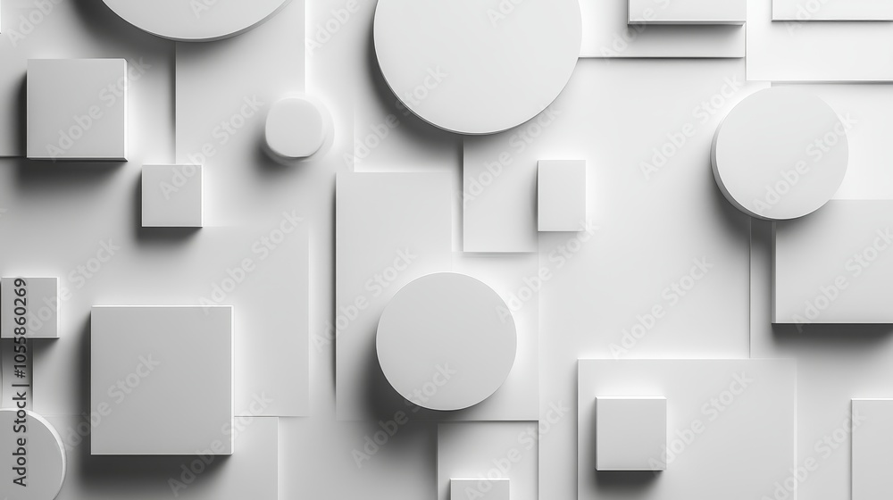 Abstract geometric shapes in white tones and smooth surfaces Abstract geometric shapes in white tones and smooth surfaces