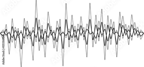 Abstract sound wave design in black and white, perfect for tech or music projects.