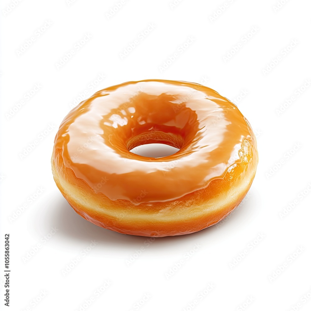 Glazed Doughnut on White Background Glazed Doughnut on White Background