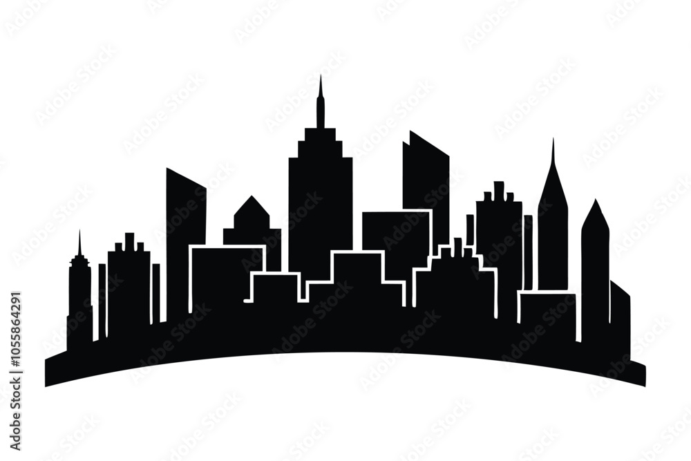 Fototapeta premium Urban skyline vector silhouette