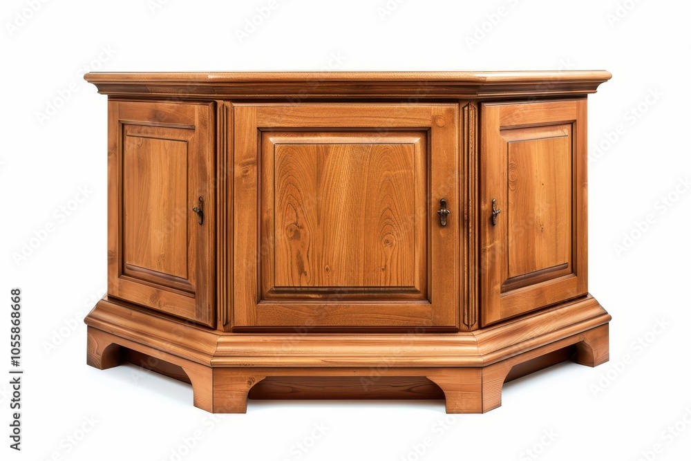 Wooden corner console isolated on white background Wooden corner console isolated on white background