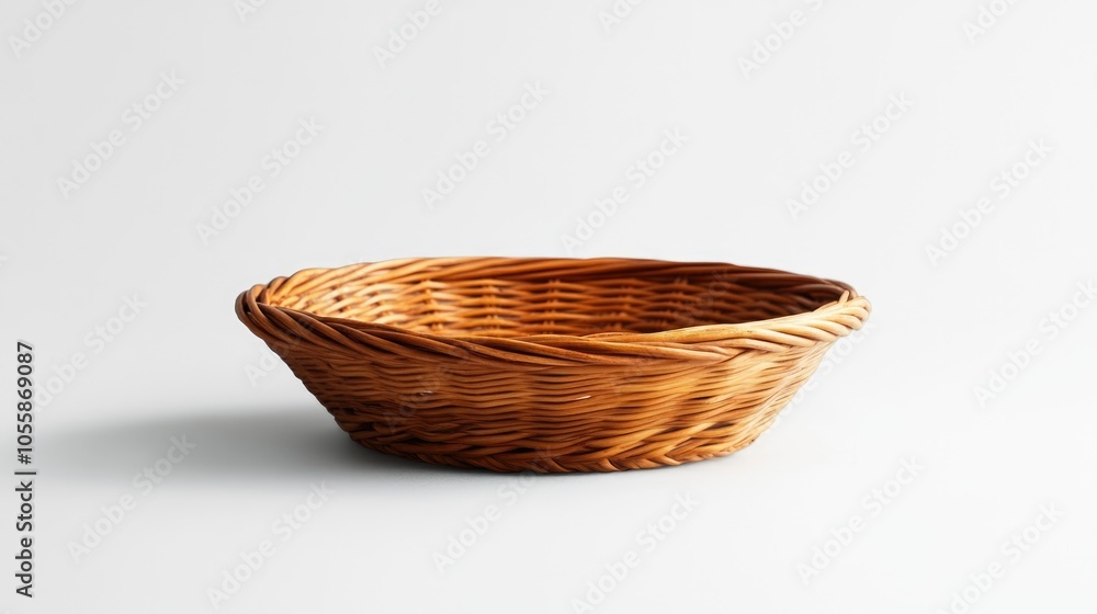 Isolated wicker dish on a plain background Isolated wicker dish on a plain background