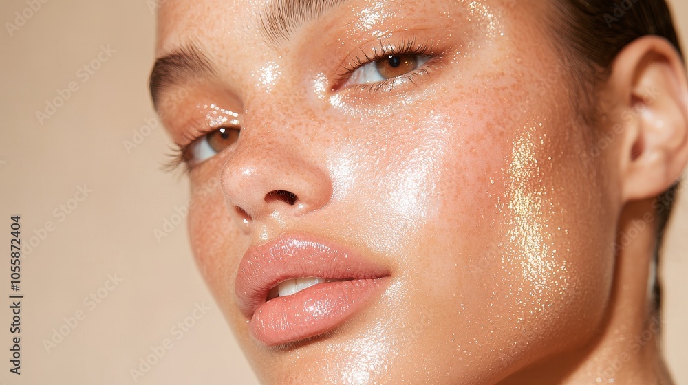 Radiant skin embracing natural beauty with glowing highlights and fresh makeup techniques for a flawless look Radiant skin embracing natural beauty with glowing highlights and fresh makeup techniques for a flawless look
