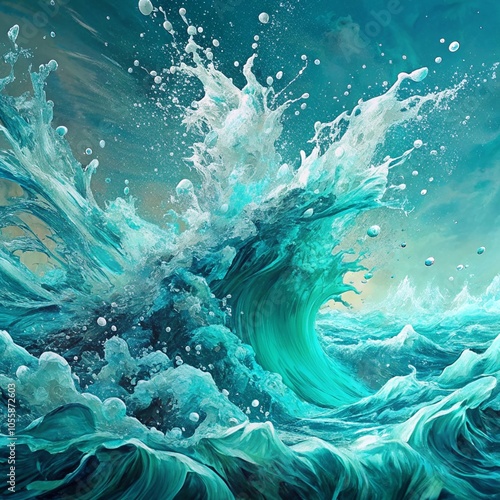 Wallpaper Mural Abstract splash of turquoise sea water for the background Torontodigital.ca