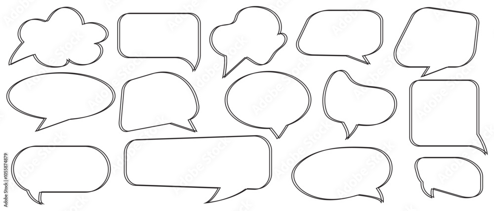 Obraz premium Speech bubble / speech balloon or chat bubble line art icon for apps and websites