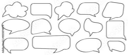 Speech bubble / speech balloon or chat bubble line art icon for apps and websites