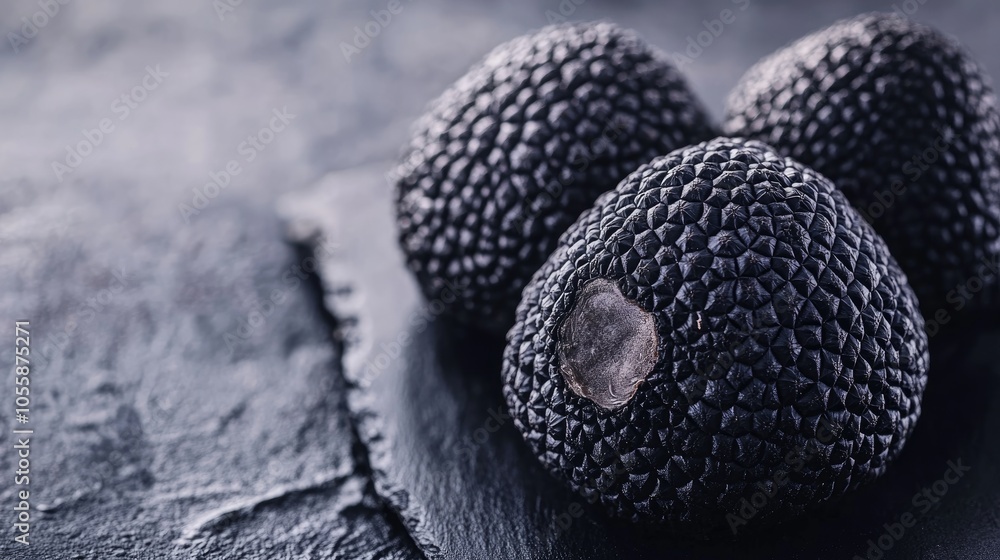 Black truffle mushroom a luxurious delicacy known for its nutty flavor represents a high end ingredient in gourmet cooking Concept Exclusive ingredient in fine dining cuisine Black truffle mushroom a luxurious delicacy known for its nutty flavor represents a high end ingredient in gourmet cooking Concept Exclusive ingredient in fine dining cuisine